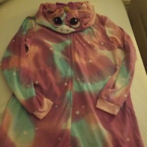 Girls Sz XL 14/16 unicorn onesie pajamas